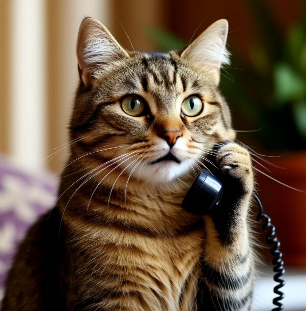 Как сделать заказ на изготовление когтеточек Кот говорит по телефону