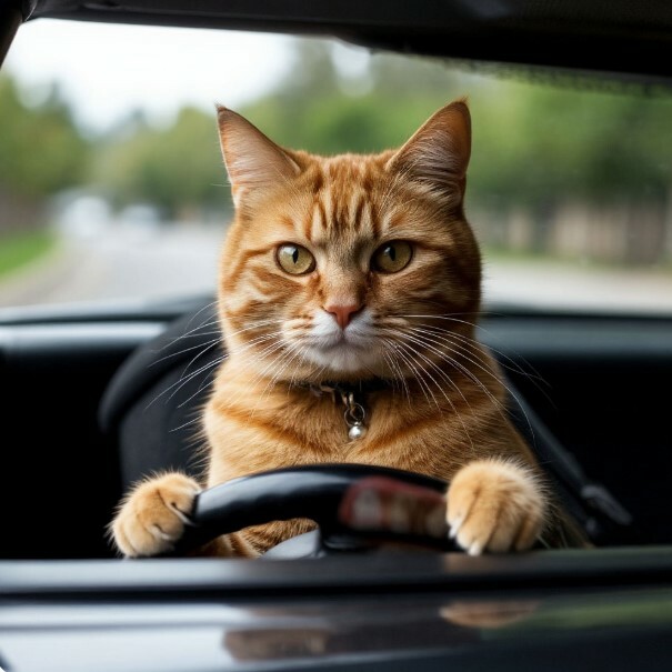 Самовывоз готовых домиков и игровых комплексов для кошек Кот за рулем