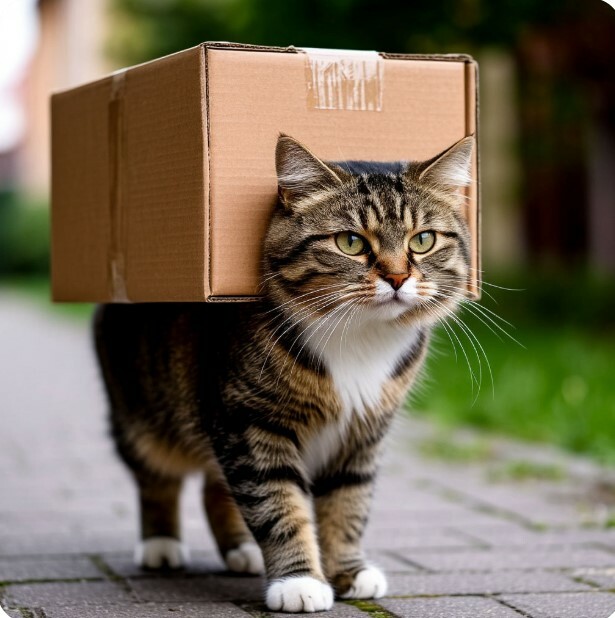 Доставка домиков для кошек Кот доставляет заказ